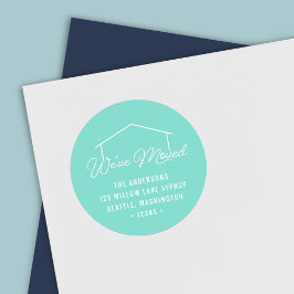 編集可能カラー引っ越しましたハウス差出人住所 ラウンドシール