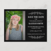 編集可能カラー救ブラックグラッドデ葉ータ付き 案内ポストカード (正面)