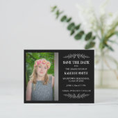 編集可能カラー救ブラックグラッドデ葉ータ付き 案内ポストカード (スタンド正面)