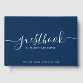 編集可能カラー書道スクリプトイベント結婚または ゲストブック (正面)