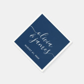 編集可能カラー書道スクリプ結婚ト スタンダードカクテルナプキン (角)