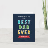 編集可能カラー最高のパパEver Father's Day Card カード (正面)