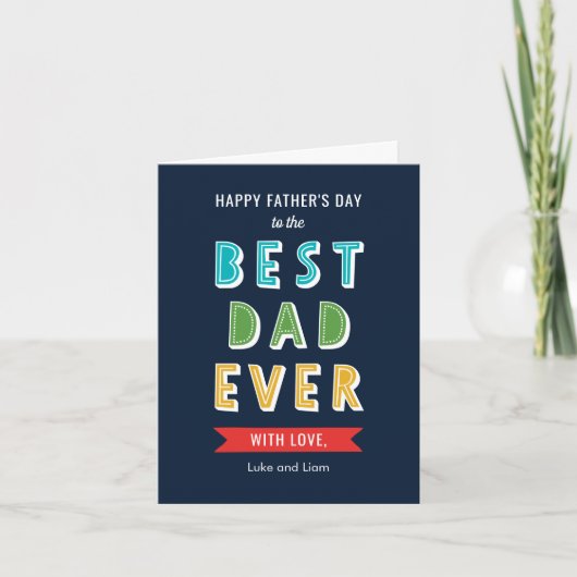 編集可能カラー最高のパパEver Father's Day Card カード (正面)