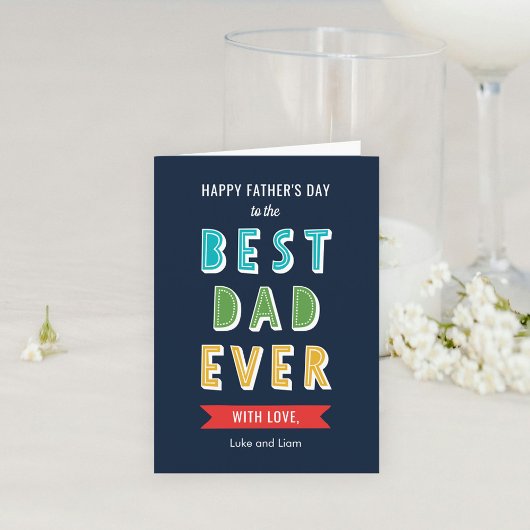 編集可能カラー最高のパパEver Father's Day Card カード