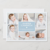 編集可能カラー甘いハートベビー誕生のお知らせ シーズンカード (正面)