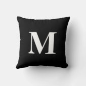 編集可能カラー白黒モノグラム クッション (裏面)
