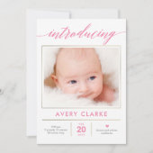 編集可能カラー純粋なエレガンス誕生のお知らせ シーズンカード (正面)