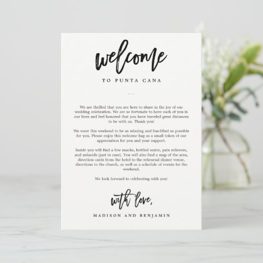 編集可能カラー結婚のウェルカムレターの日程 (スタンド正面)