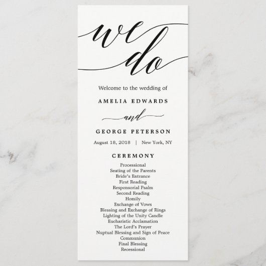 編集可能カラー結婚セレモニープログラム#MSC プログラム (正面)