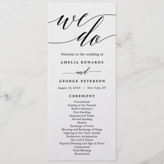 編集可能カラー結婚セレモニープログラム#MSC プログラム (正面)