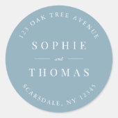 編集可能カラー結婚差出人住所モダン ラウンドシール (正面)