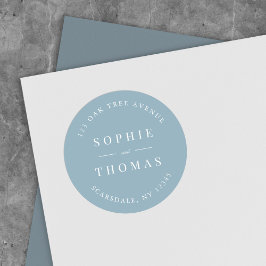 編集可能カラー結婚差出人住所モダン ラウンドシール