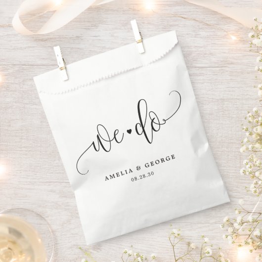 編集可能カラー結婚式の引き出物バッグ フェイバーバッグ (クリップ留めされた状態)