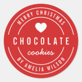 編集可能カラー自家製グッズメリークリスマス ラウンドシール (正面)