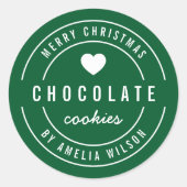 編集可能カラー自家製グッズメリークリスマス ラウンドシール (正面)