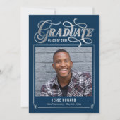 編集可能カラー輝く未来卒業カード 招待状 (正面)