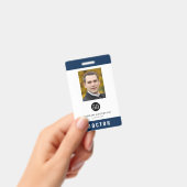 編集可能カラー追加ロゴ医療従事者写真ID バッジ (手持ち)