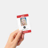 編集可能カラー追加ロゴ医療従事者写真ID バッジ (Handheld)