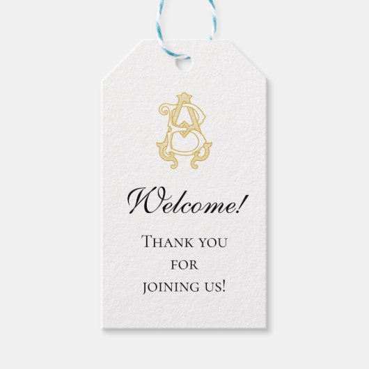 編集可能カラーABモノグラムBAロゴギフトラベル ギフトタグ (正面)