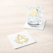 編集可能カラーACモノグラムCAモノグラムコースター スクエアペーパーコースター (インサイチュ)