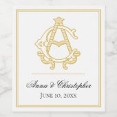 編集可能カラーACモノグラムCAモノグラムワインラベル ワインラベル (シングルラベル)