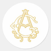 編集可能カラーAGモノグラムGAモノグラムステッカー ラウンドシール (正面)