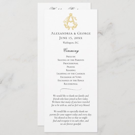 編集可能カラーAGモノグラムGAモノグラムプログラム プログラム (正面/裏面)