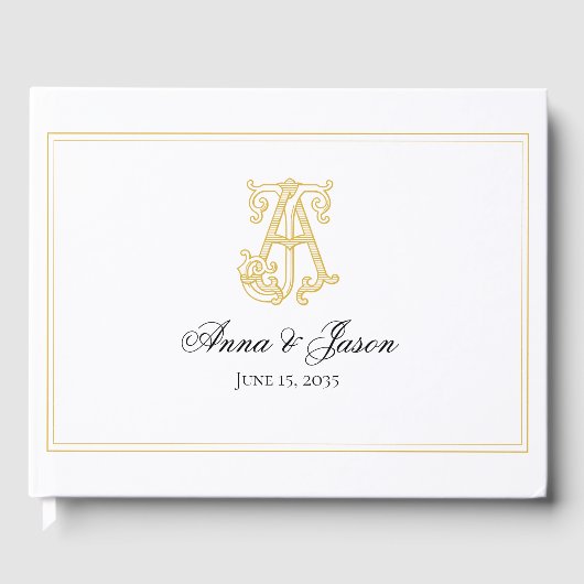 編集可能カラーAJモノグラムJAモノグラムゲストブック ゲストブック (正面)