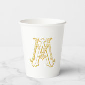 編集可能カラーAMモノグラムMAモノグラム紙カップ 紙コップ (裏面)