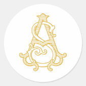 編集可能カラーASモノグラムSAモノグラムステッカー ラウンドシール (正面)