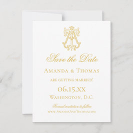 編集可能カラーATモノグラムTAモノグラム招待状 セーブザデート