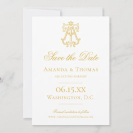 編集可能カラーATモノグラムTAモノグラム招待状 セーブザデート