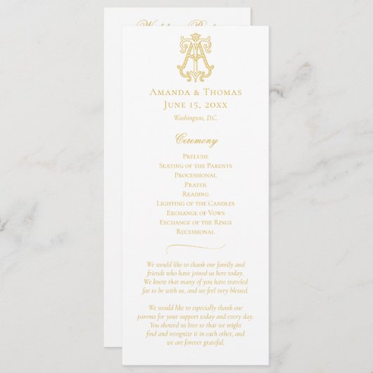 編集可能カラーAT Monogram TA Monogramプログラム プログラム (正面/裏面)