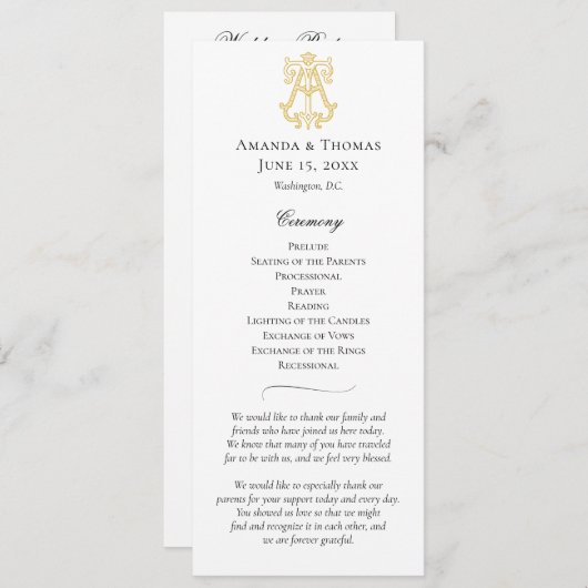 編集可能カラーAT Monogram TA Monogramプログラム プログラム (正面/裏面)