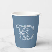 編集可能カラーBCモノグラムCBモノグラムカップ 紙コップ (正面)