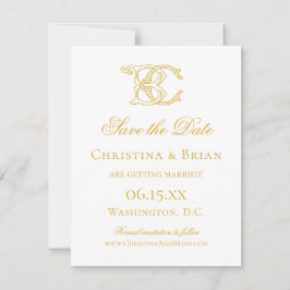編集可能カラーBCモノグラムCBモノグラム招待状 セーブザデート