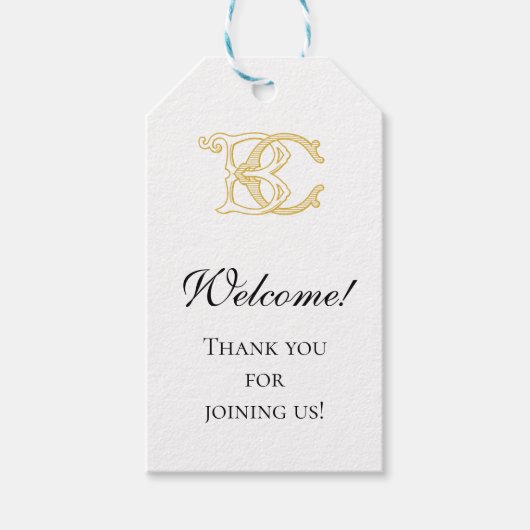 編集可能カラーBCモノグラムCBロゴギフトラベル ギフトタグ (正面)