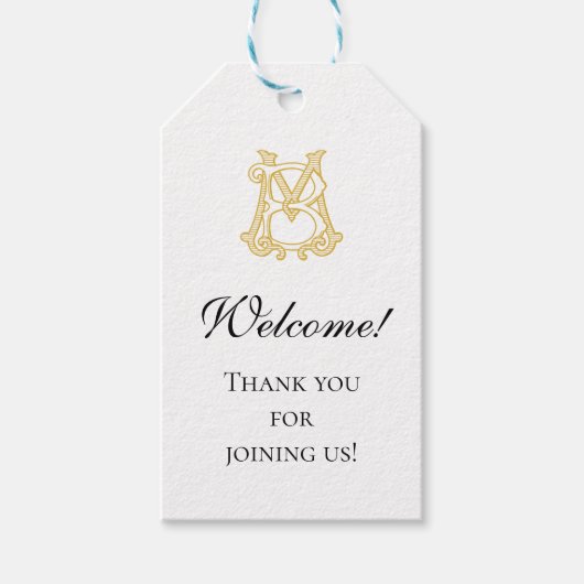 編集可能カラーBMモノグラムMBロゴメッセージカード ギフトタグ (正面)