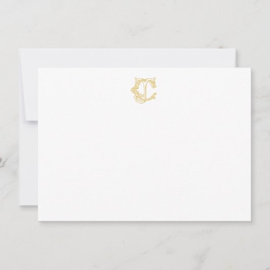 編集可能カラーCJモノグラムJCモノグラムノテカード ノートカード (正面)