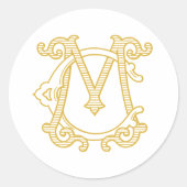 編集可能カラーCMモノグラムMCモノグラムシール ラウンドシール (正面)