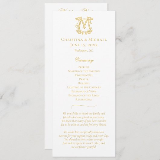 編集可能カラーCMモノグラムMCモノグラムプログラム プログラム (正面/裏面)