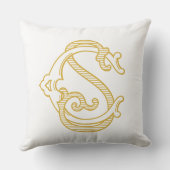 編集可能カラーCSモノグラムまたはSCモノグラム枕 クッション (裏面)