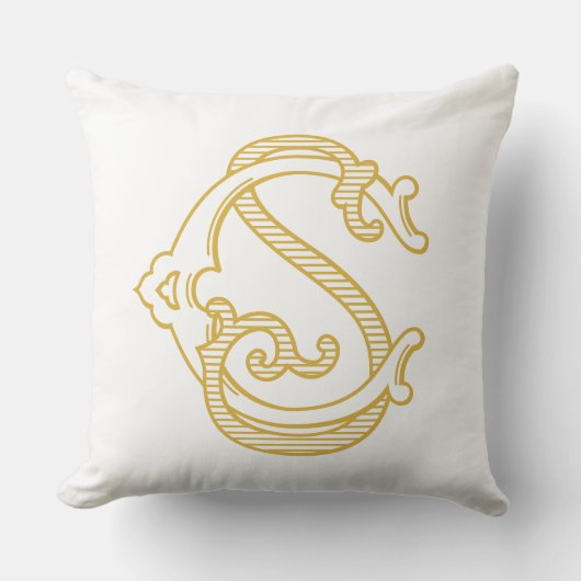 編集可能カラーCSモノグラムまたはSCモノグラム枕 クッション (正面)