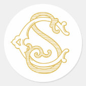 編集可能カラーCSモノグラムSCモノグラムステッカー ラウンドシール (正面)