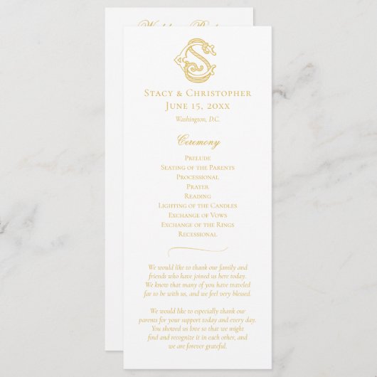 編集可能カラーCSモノグラムSCモノグラムプログラム プログラム (正面/裏面)