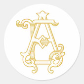 編集可能カラーEAモノグラムAEモノグラムメッセージカード ラウンドシール (正面)