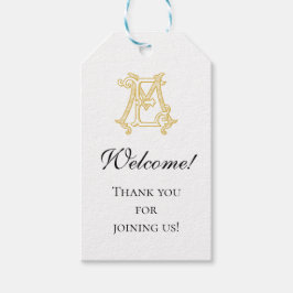 編集可能カラーEMモノグラムMEロゴメッセージカード ギフトタグ