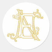 編集可能カラーENモノグラムNEモノグラムシール ラウンドシール (正面)