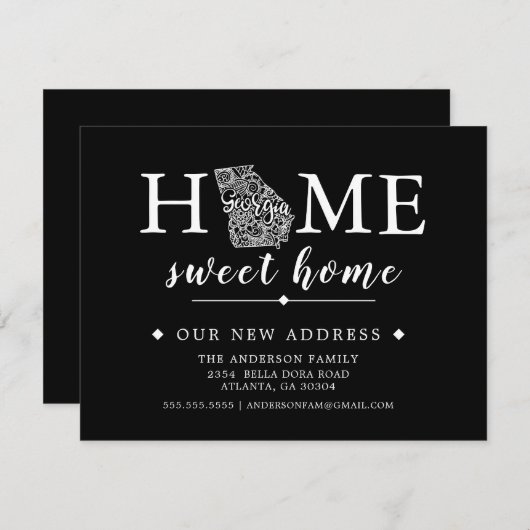 編集可能カラーGEORGIAの移動告知 招待状 (正面/裏面)