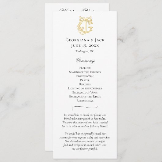 編集可能カラーGJモノグラムJGモノグラムプログラム プログラム (正面/裏面)